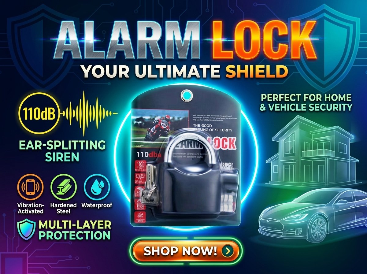 110 dB Alarm Security Lock – Anti-Theft Lock for Bike, Gate & Home | Support Poor Children